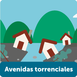 Pieza gráfica de avenidas torrenciales